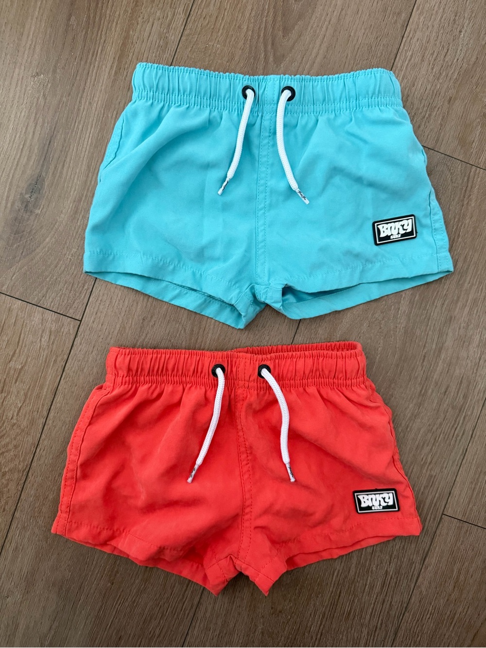 Binky Bro Toddler Swim Shorts - Aqua and Coral - Set of 2